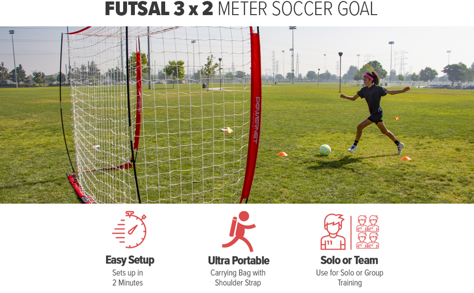 Amazon.com : PowerNet Futsal Goal 3m x 2m | Regulation Goal Size