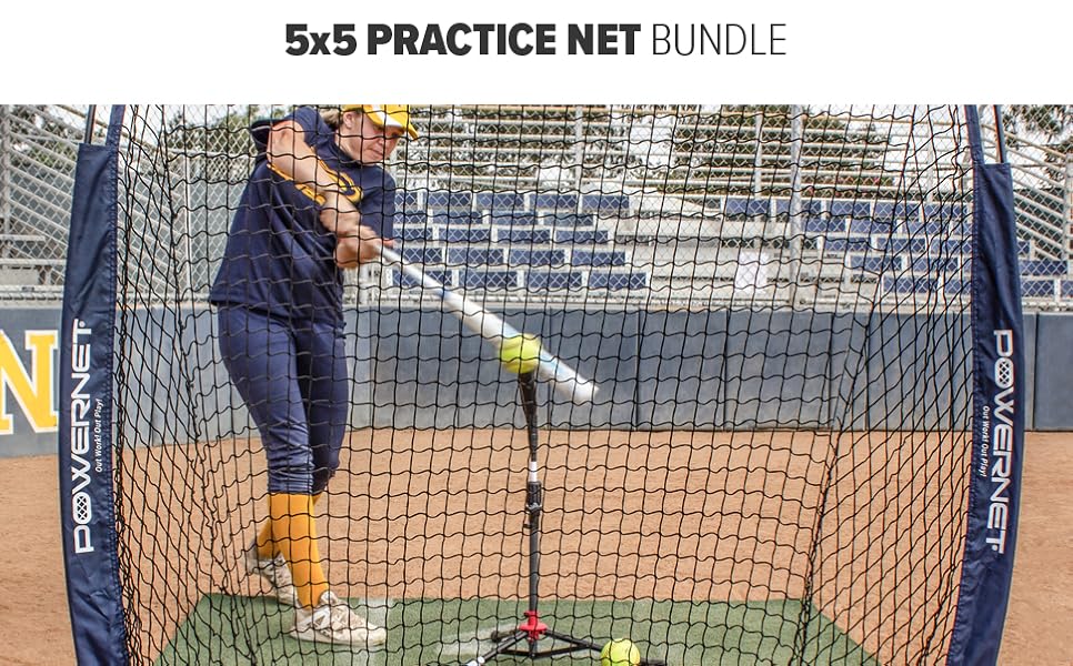 5x5 Practice Net + Deluxe Tee + Strike Zone + Weighted