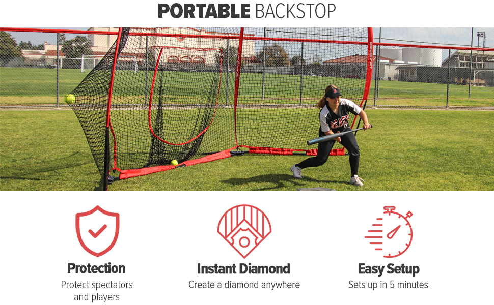 Portable Baseball Backstop, Large 16 Foot Wide by