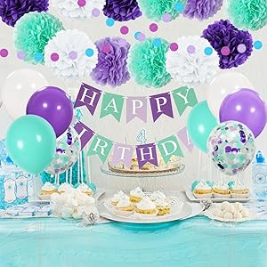Amazon Com Mermaid Party Decorations And Supplies Happy Birthday