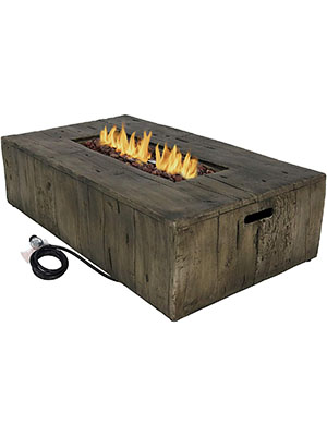 Amazon Com Sunnydaze Rustic Propane Gas Fire Pit Table With