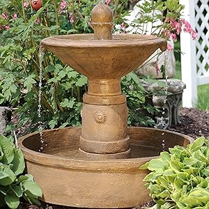 Amazon Com Sunnydaze Scrolled Vessel 2 Tier Outdoor Water