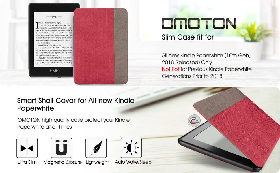 OMOTON Kindle Paperwhite Case (10th Generation2018), Smart