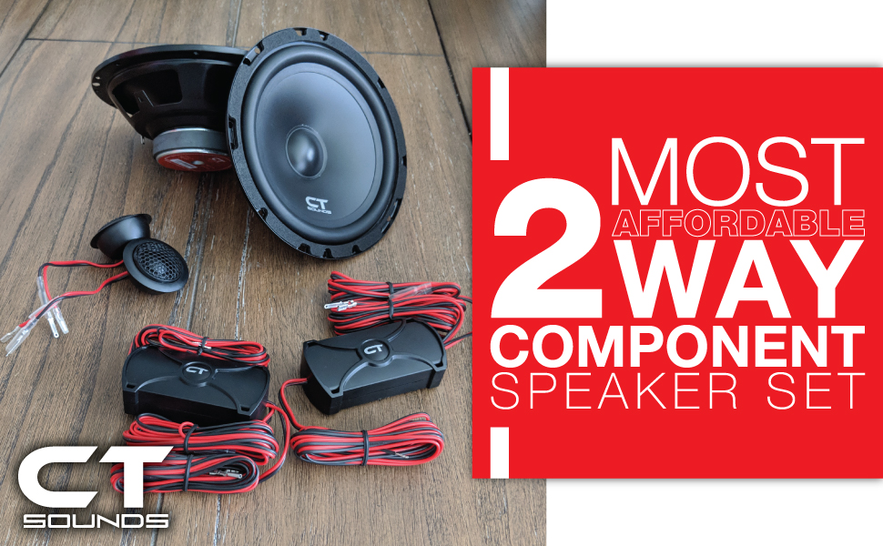 CT Sounds 6.5 Inch Car Component Speaker Set, 4 Ohm