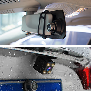 Backup Camera 5″ Mirror Dash Cam Touch Screen Full HD 1080P CHORTAU