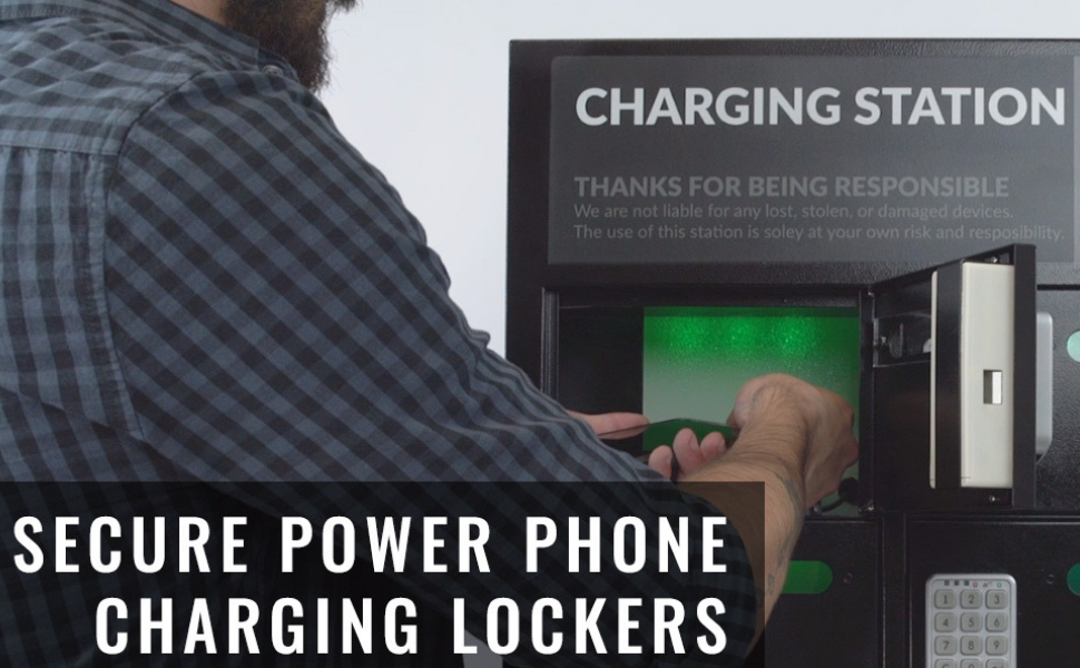 ChargeTech Secure Cell Phone Charging Station Locker w/8