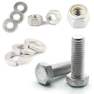 Aluminum Hex Tap Bolt Kit with Matching Nuts, Lock Nuts