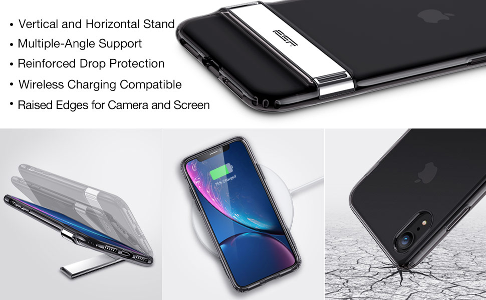 ESR Metal Kickstand Case for iPhone XR, [Vertical and