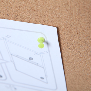 Environmental friendly natrual cork surface, self-healing, accepts pins 