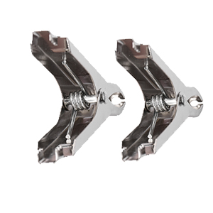 Red and Black rubber coated, copper plated metal clamp, 30A rated current, etc.