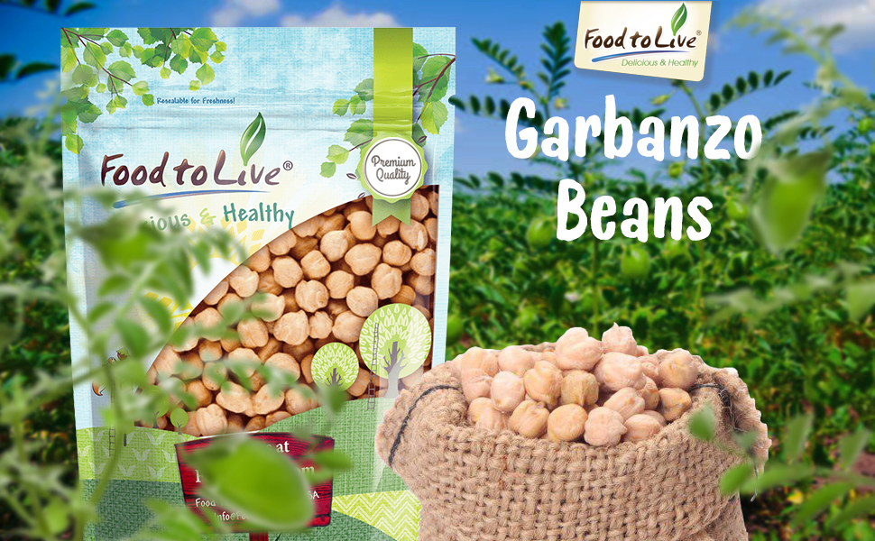 Garbanzo Beans, 10 Pounds — Whole Dried Raw Chickpeas, Kosher, Vegan
