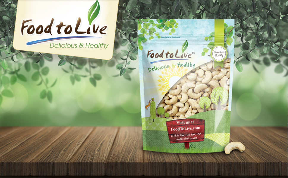 Food to Live Cashews (Whole, Natural) (10 Pounds) Snack