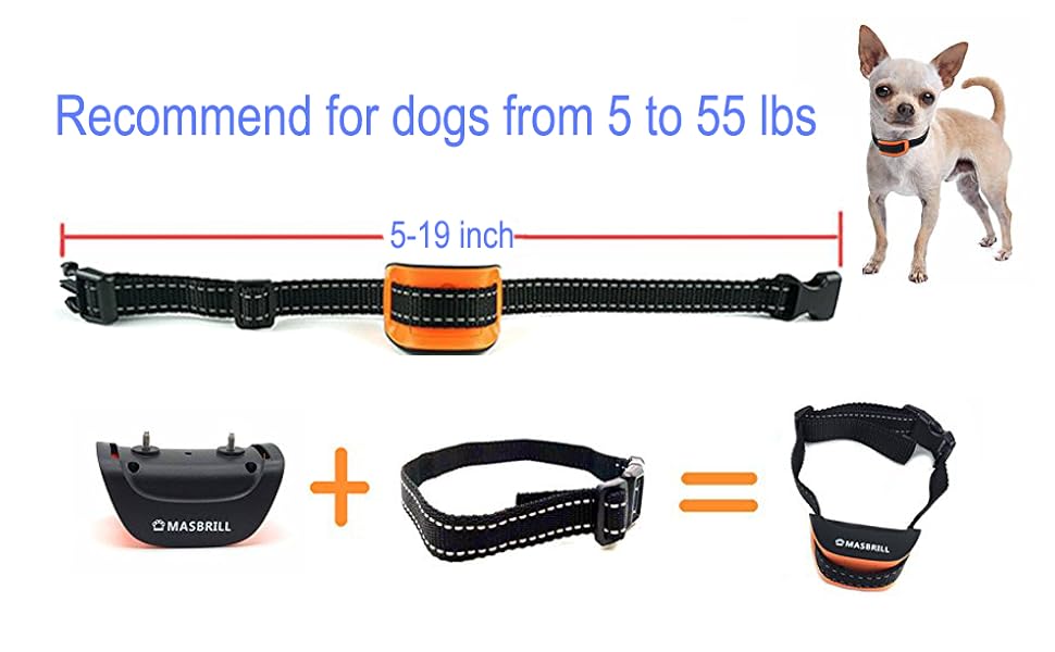 MASBRILL Small Dog Bark Collar, Harmless Stop Barking Device, Control Bark by Beep
