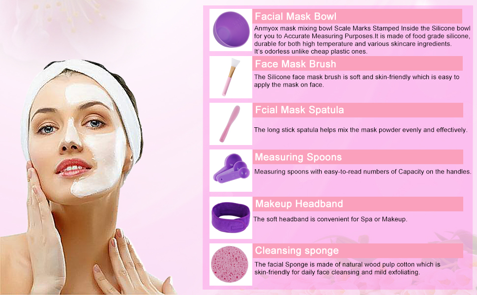 Download Amazon Com Facemask Mixing Bowl Set Anmyox Diy Face Mask Mixing Tool Kit With Silicone Mask Bowl Face Mask Brush Measuring Spoons Mask Spatula Makeup Headband And Exfoliating Sponge 8 In 1 Beauty PSD Mockup Templates