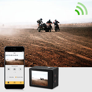 GJT GP1R Action Camera 4K Sports WiFi Camera,12MP Ultra HD Camera 30M Waterproof DV Camcorder 2 Inch LCD Screen, 170 Degree Wide Angle Lens,with ...