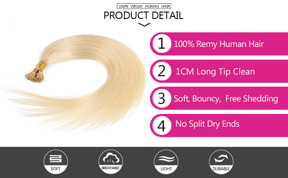 Amazon Com 16 Blonde 100s Stick I Tip Hair Extensions Remy
