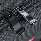 The dual zipper sliders connect, and are compatible with standard luggage locks for added security.