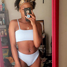 white textured bikini