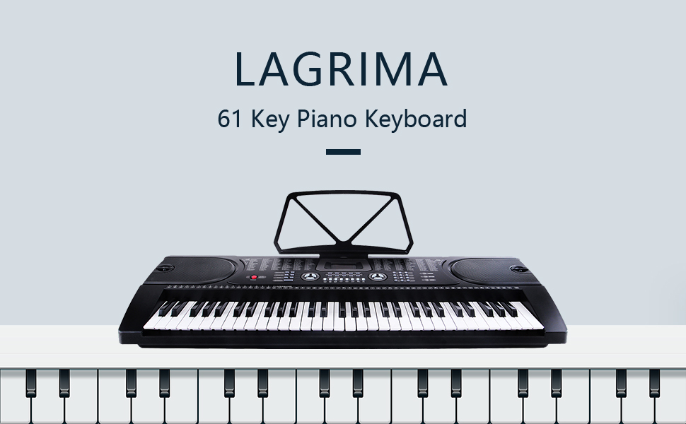 LAGRIMA 61 Key Portable Electric Keyboard Piano with Built