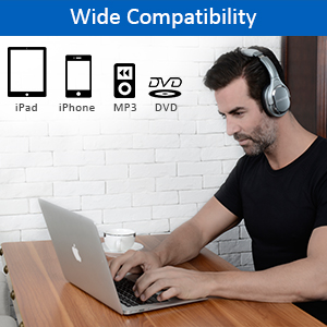 headphones work with ipad iphone dvd vcd dvr tv 