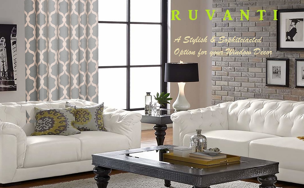 2 Panels 50 In Width X 63 In Length Damask Print Farmhouse