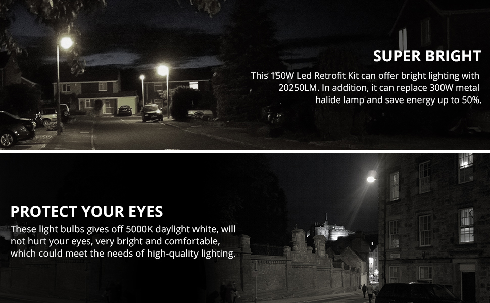 Lepro 150W LED Parking Lot Light Bulb, 20,250LM, 350W MH or HPS