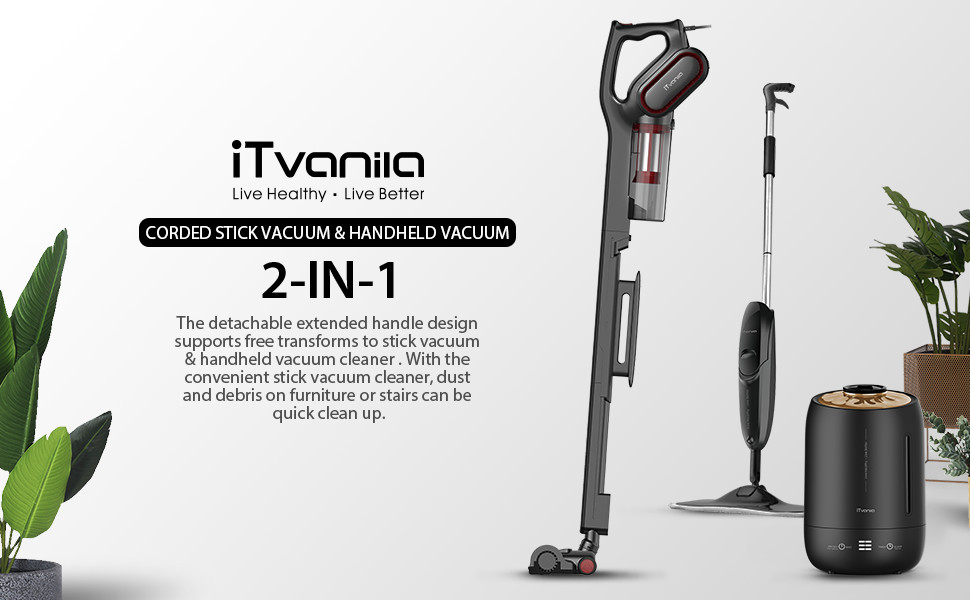 Vacuums & Floor Care iTvanila Vacuum Cleaner Corded Stick Vacuum with