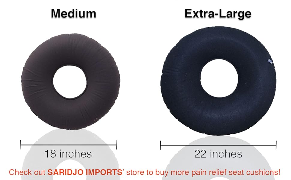 Saridjo Donut Pillow Cushion ExtraLarge 22” Inflatable