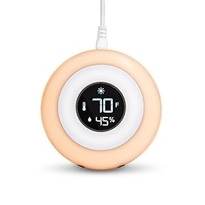 KELVIN amber color changing night light when room temperature is between 68-72° F (20-22° C)