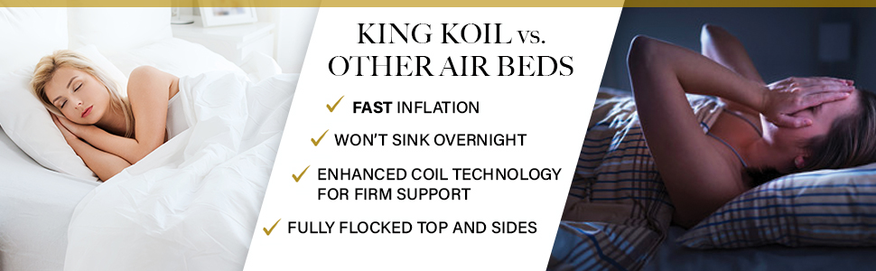 king koil queen size luxury raised airbed inflatable bed with built in pump blow up bed air mattress