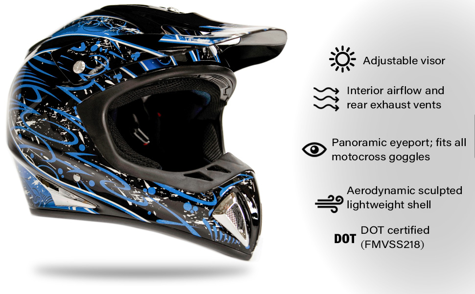 mens womens off road atv helmet