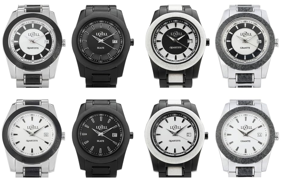Lexell Genuine White Quartzite Stone Watch Myriad with