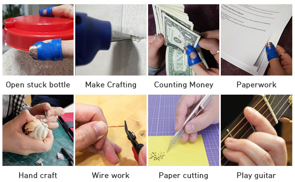 CLAIRLA Rubber Fingers Tips Guard Anti Slip Rubbers pad