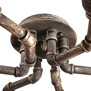 petites choses usa ブタ 豚 ランプ アンティーク 6 Lights Industrial Cage Pipe Pendant Light-LITFAD Retro