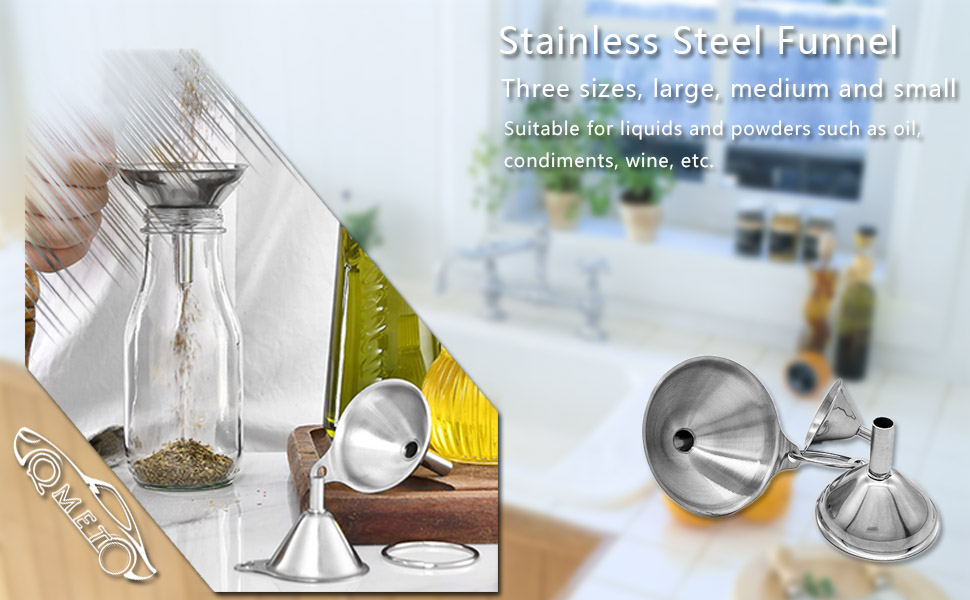 Stainless Steel Funnels for Kitchen,Small Metal Funnels (1