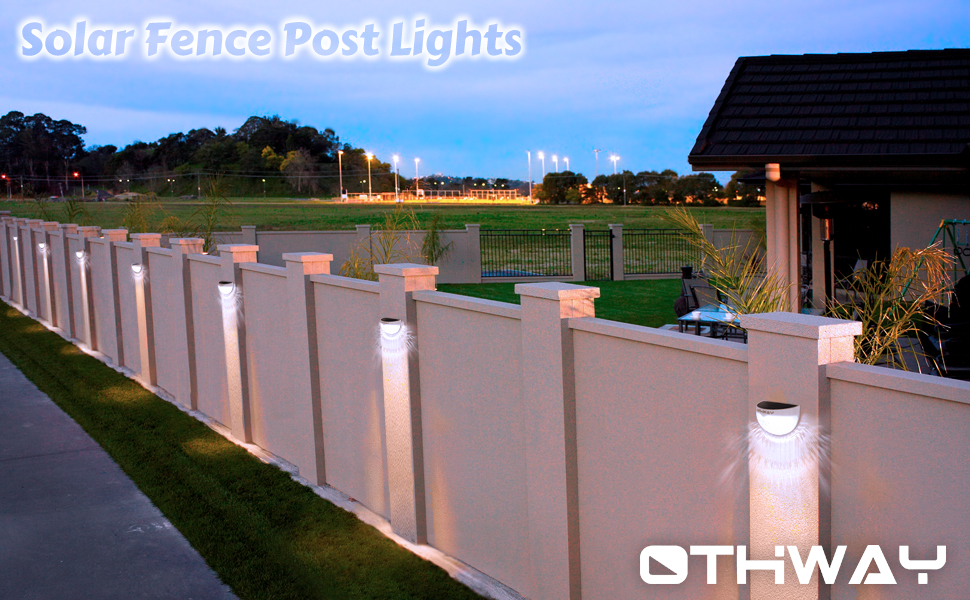 2 Solar Fence Post Lights Othway Wall Mount Decorative Deck Lighting
