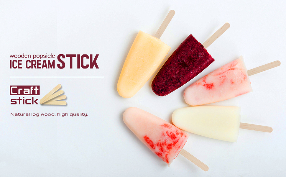 Korlon 200 Pcs Popsicle Sticks, Natural Craft Sticks to DIY