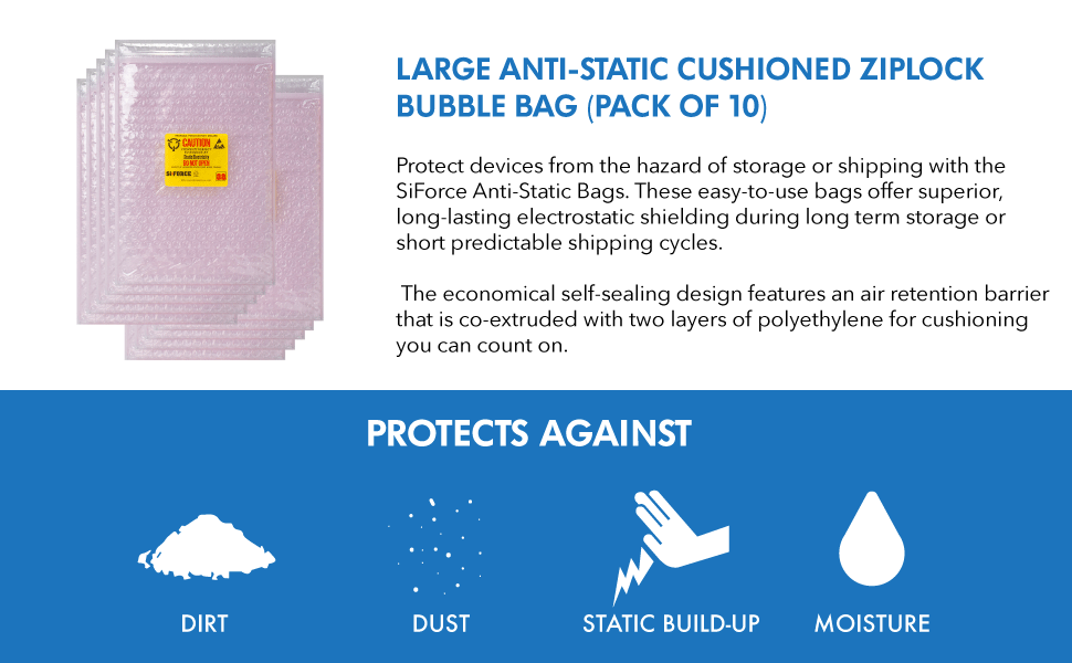 Anti Static Bubble Bags, Resealable Static Shielding Bag