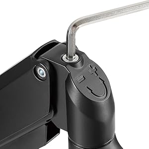 When your monitor fall down, please turn counter-clockwise to increase tension.