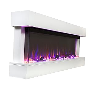 Chesmont Electric Fireplace, wall mount electric fireplace, white mantle fireplace