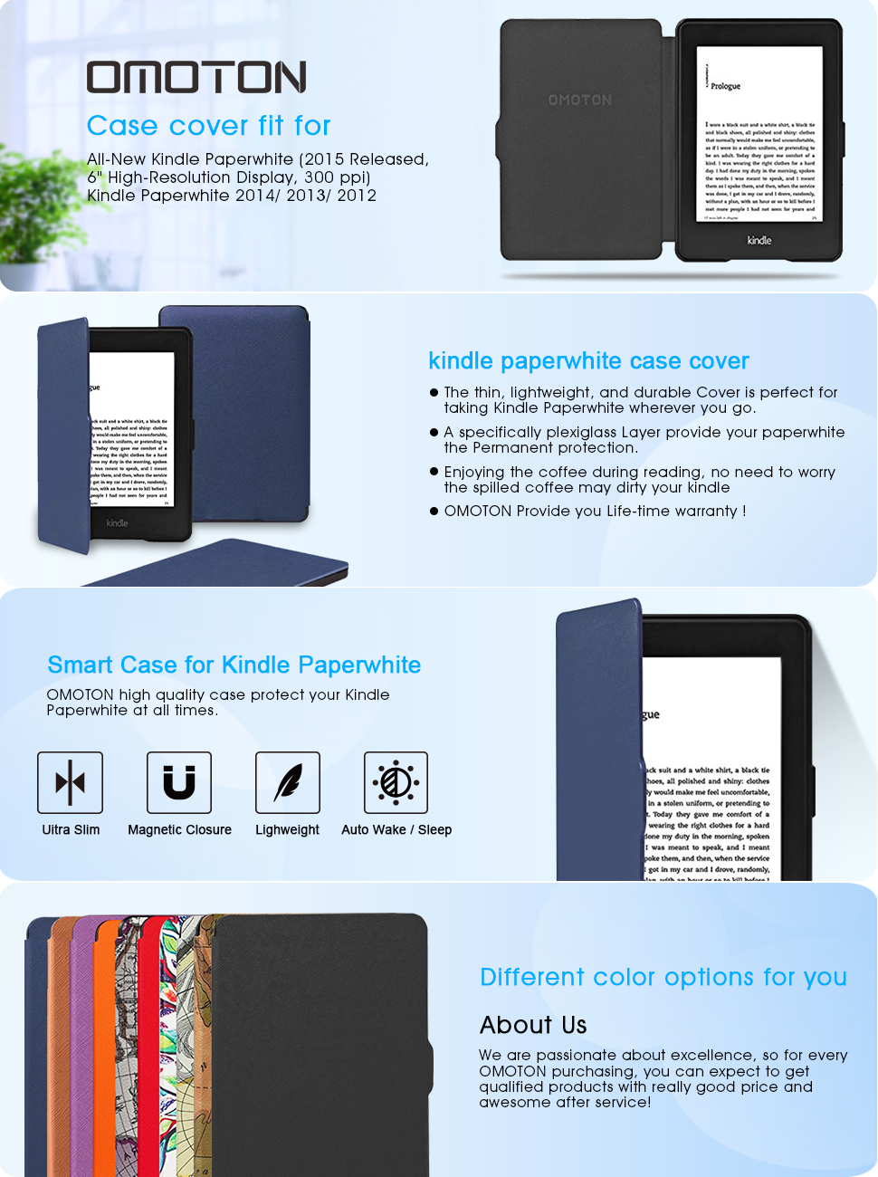OMOTON Kindle Paperwhite Case Cover The Thinnest Lightest