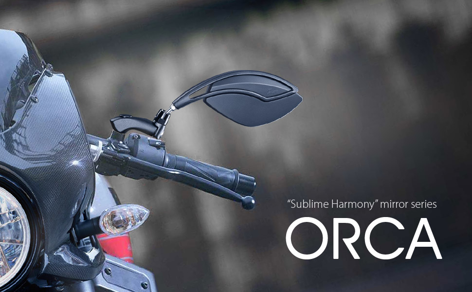 KiWAV MAGAZI OJOオジョ　バイク用ミラー　薄型コンパクト左右ペア 極薄: バイクミラー ミニマリズムシリーズ オジョ