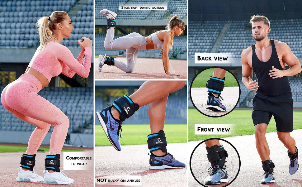 CIPPSER Premium Ankle Weights for Women & Men Exercise