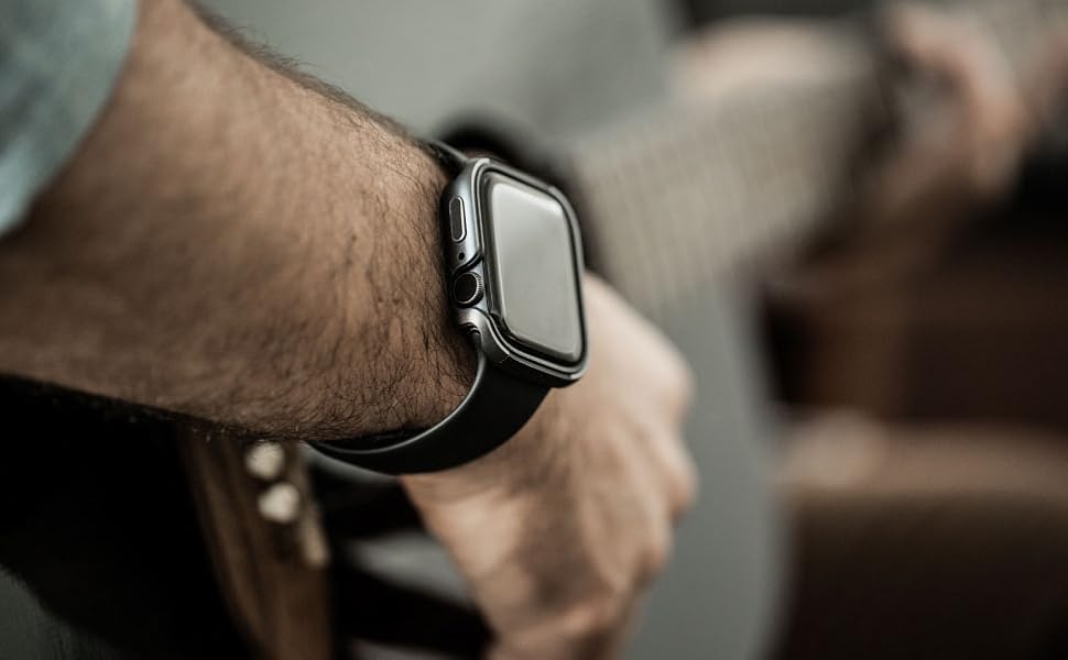 Amazon Com Raptic Edge Compatible With 44mm Apple Watch 44 Mm Apple Watch Case Formerly Defense Edge Premium Aluminum Tpu Bumper Frame Compatible With Apple Watch Series 4 5 And 6 Charcoal