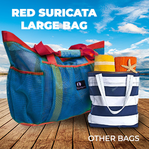 large red suricata beach bag