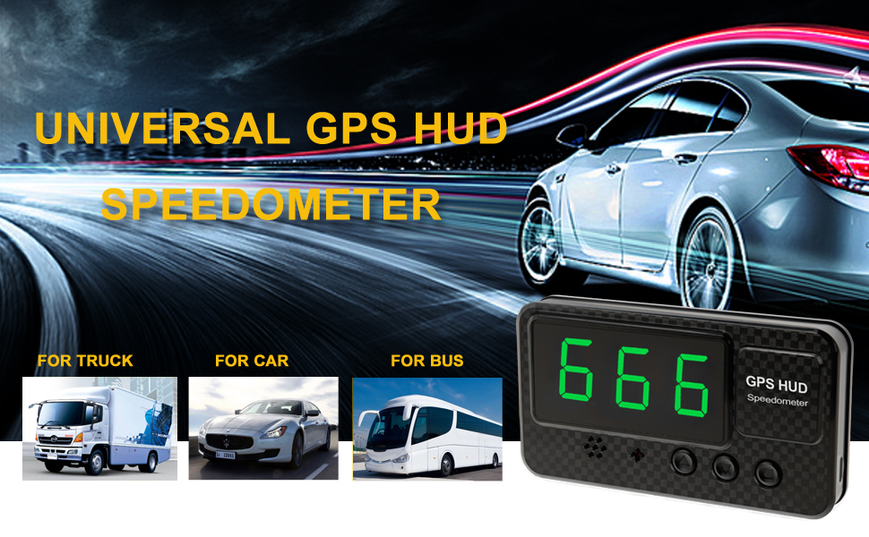 Universal GPS Heads Up Display Car GPS Speedometer with Over Speed Fatigue Driving   Mileage 