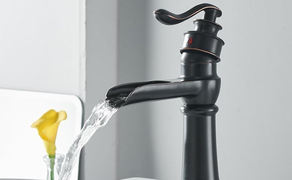 Bathfinesse Bathroom Sink Faucet Waterfall Oil Rubbed Bronze Commercial
