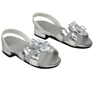 silver two inch heels