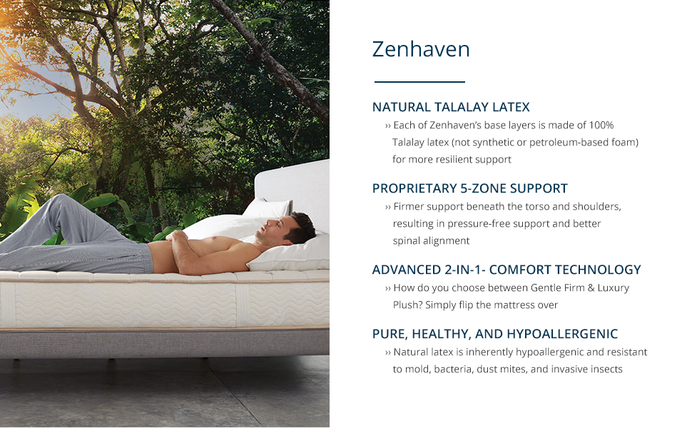 Zenhaven AllNatural Latex Mattress, Twin, 120 Night Trial