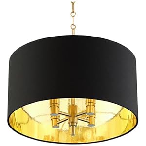Black and gold drum chandelier Clearance
